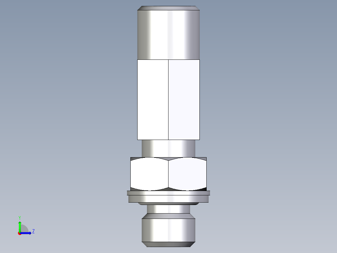 卡套式工业通用硬管接头EO_Adjustable_locknut_run_tee_LEE06SMOMDCF左视图