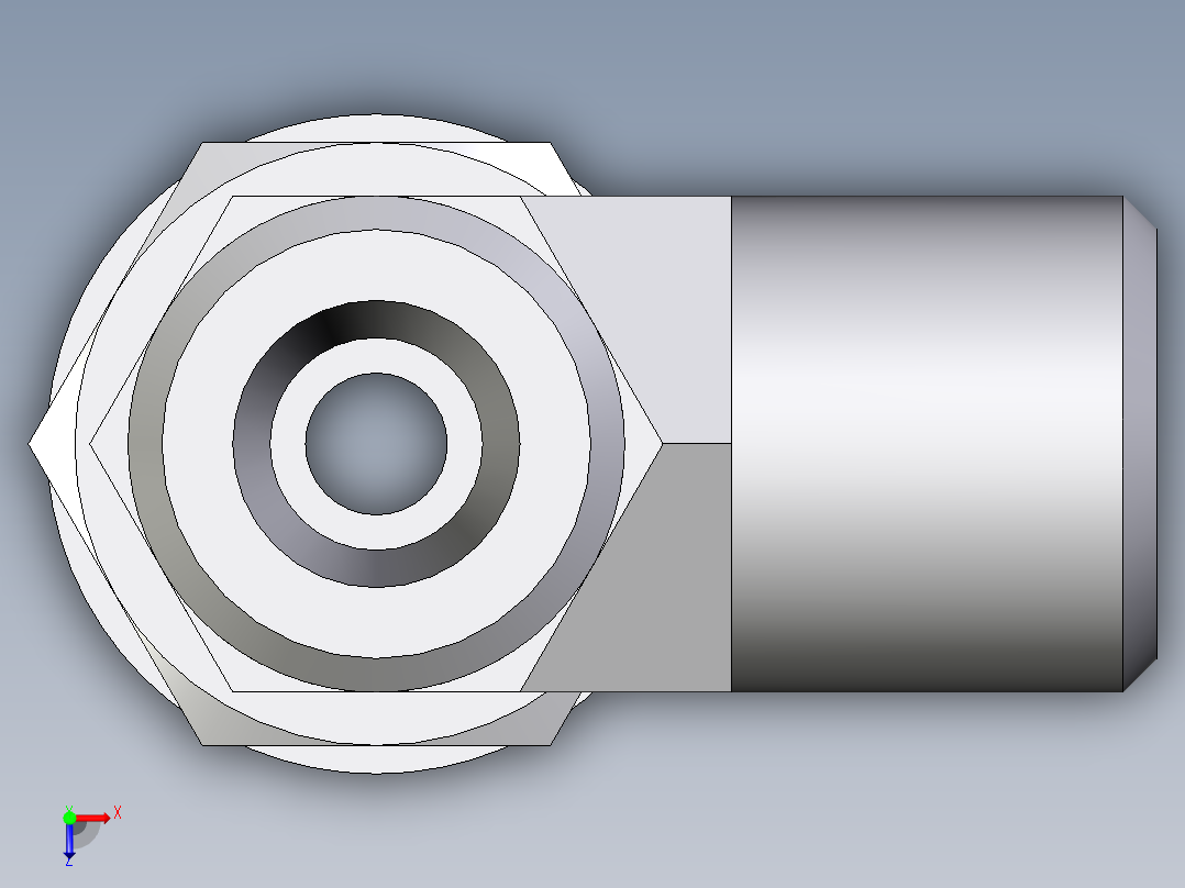 卡套式工业通用硬管接头EO_Adjustable_locknut_run_tee_LEE06SMOMDCF俯视图