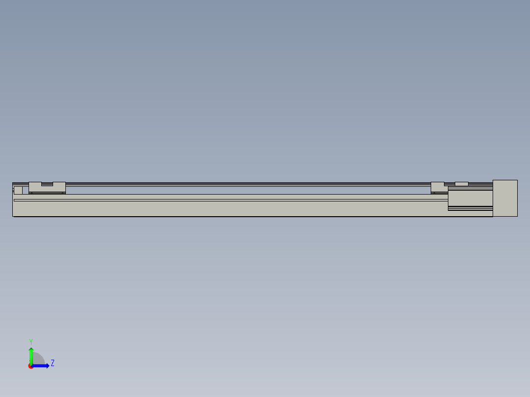 直线模组LHA6-S650-R-100W(16丝杆)设计图纸左视图