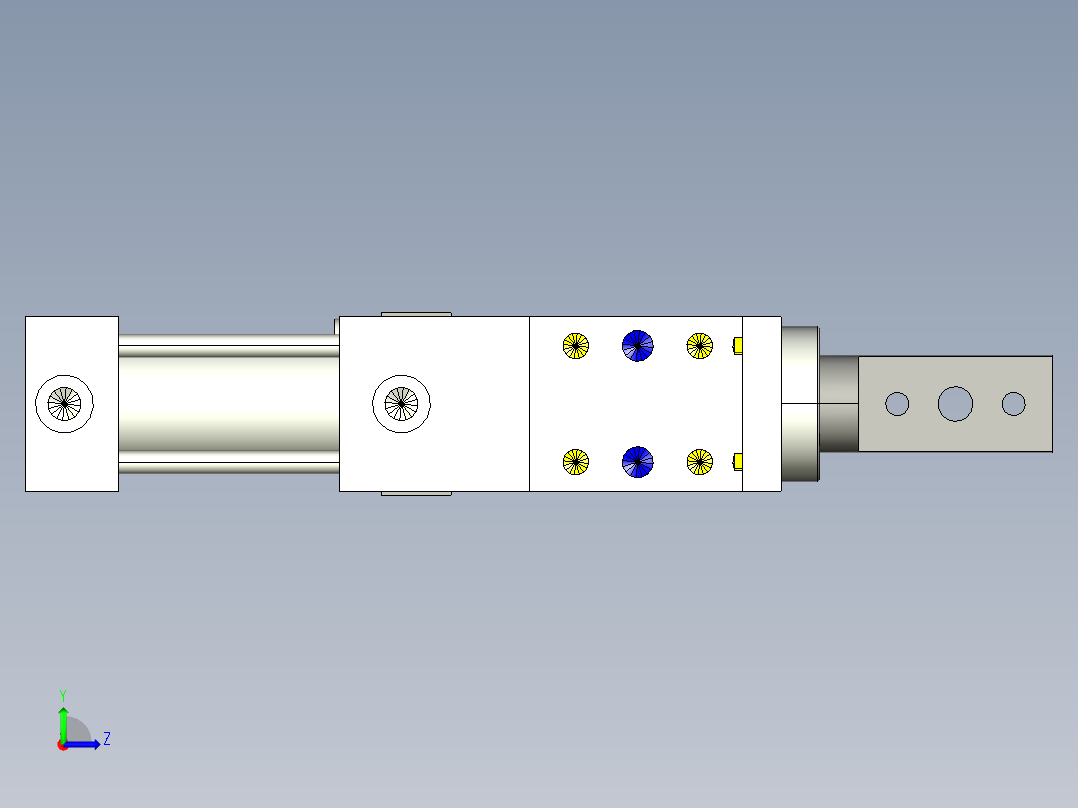 德克斯TUNKERS气缸数模SZK_40x40_A12_T12_TUENKERS左视图