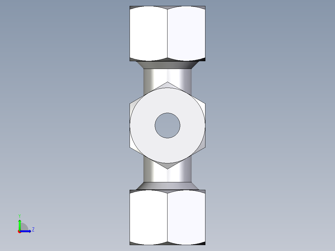 卡套式工业通用硬管接头EO_Union_cross_K12SCF左视图