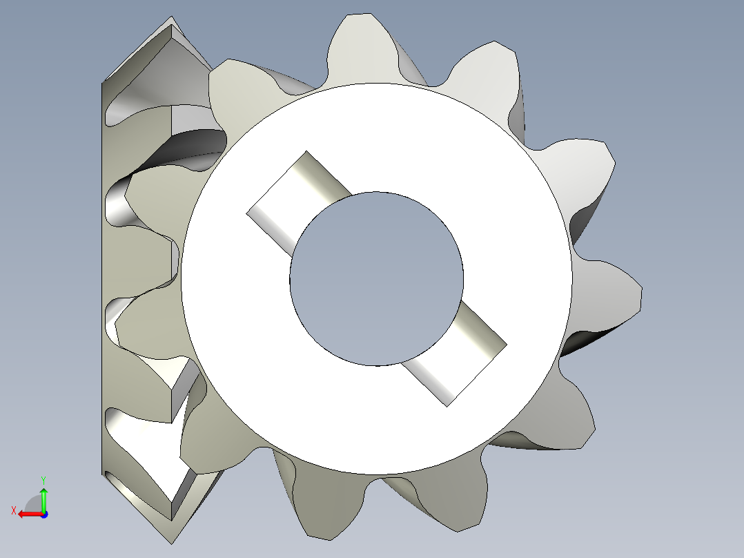 齿轮啮合 (100)后视图