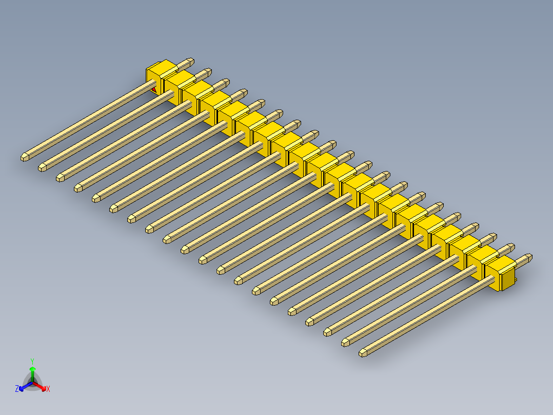 彩色公头100mil（2.54mm）系列-DS1021_yellow_1x20p_100mil_Type19_rev1.0
