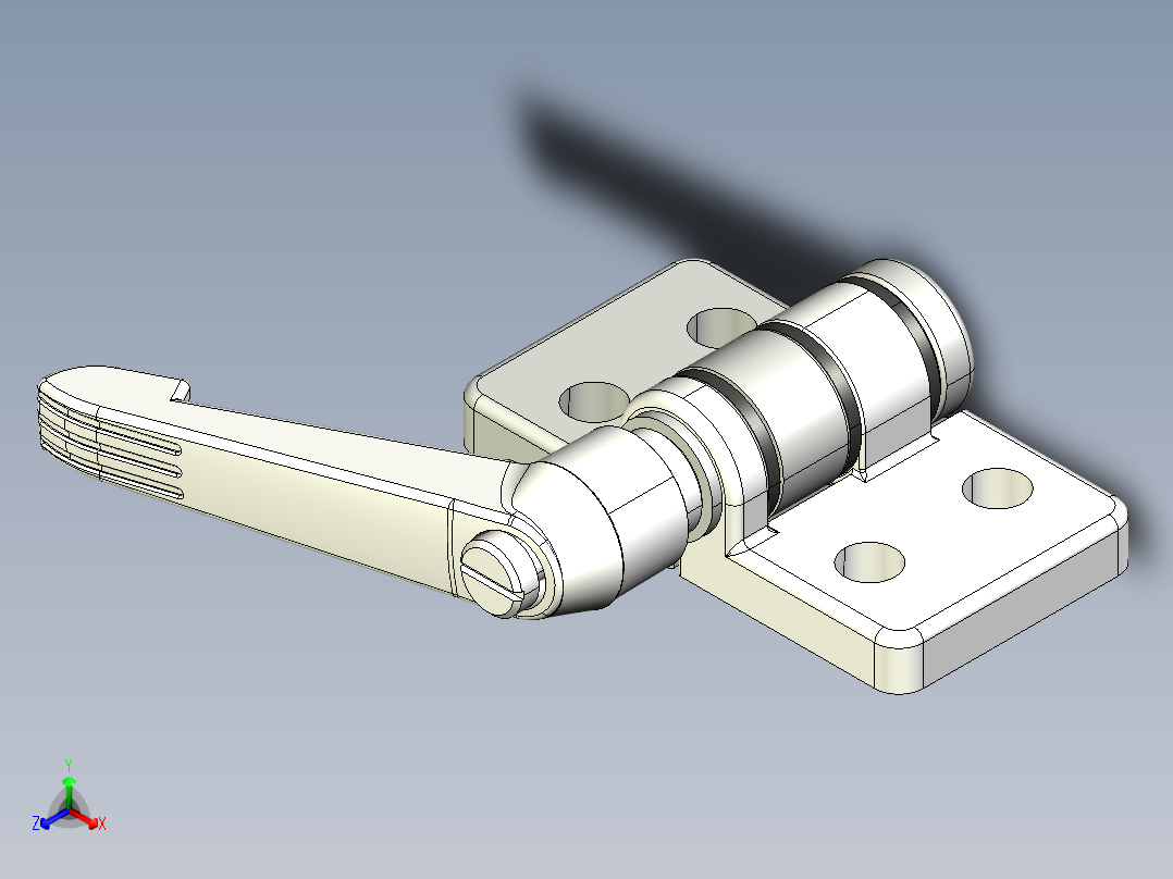 型材-KJN 40X40 DIE-CAST COMBI HINGE WITH LOCKING LEVER 095ZF4040F00S正等轴测图
