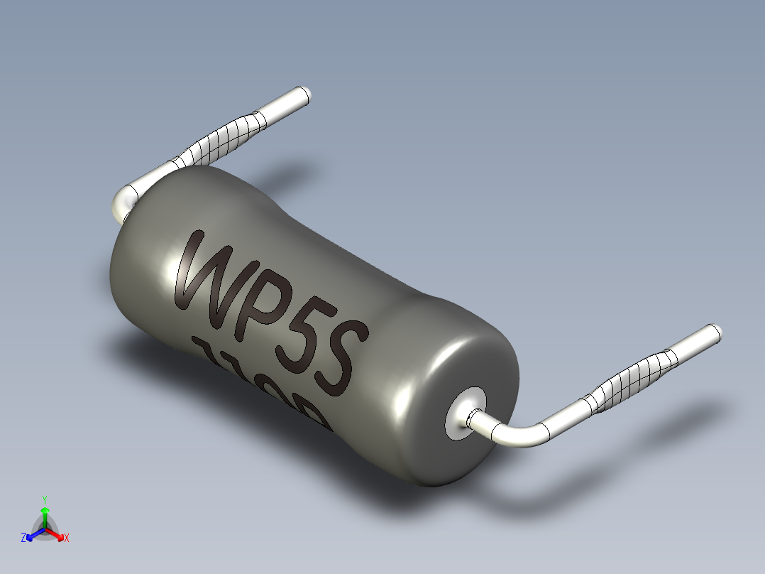 功率电阻WP5S-1正等轴测图