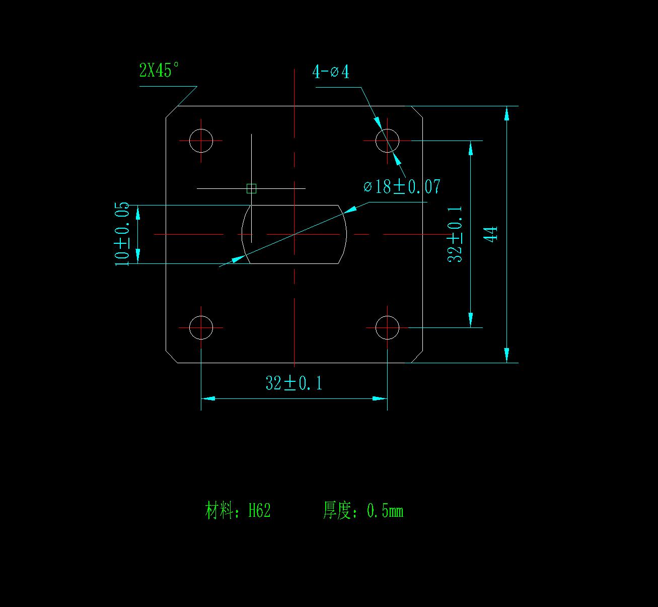 JB074-方形垫片落料冲孔复合冲压模具设计谐振窗参考设计