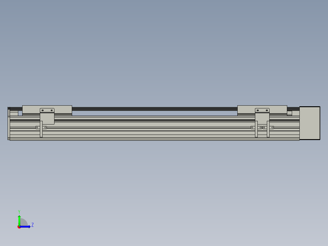 直线模组WG-LHA12-S500-L设计图纸左视图