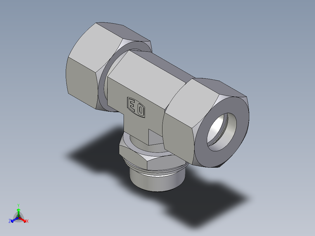 卡套式工业通用硬管接头EO_Adjustable_locknut_branch_tee_TEE25ZSMCF