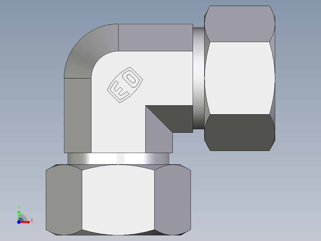 卡套式工业通用硬管接头EO_Union_elbow_W18ZL71前视图