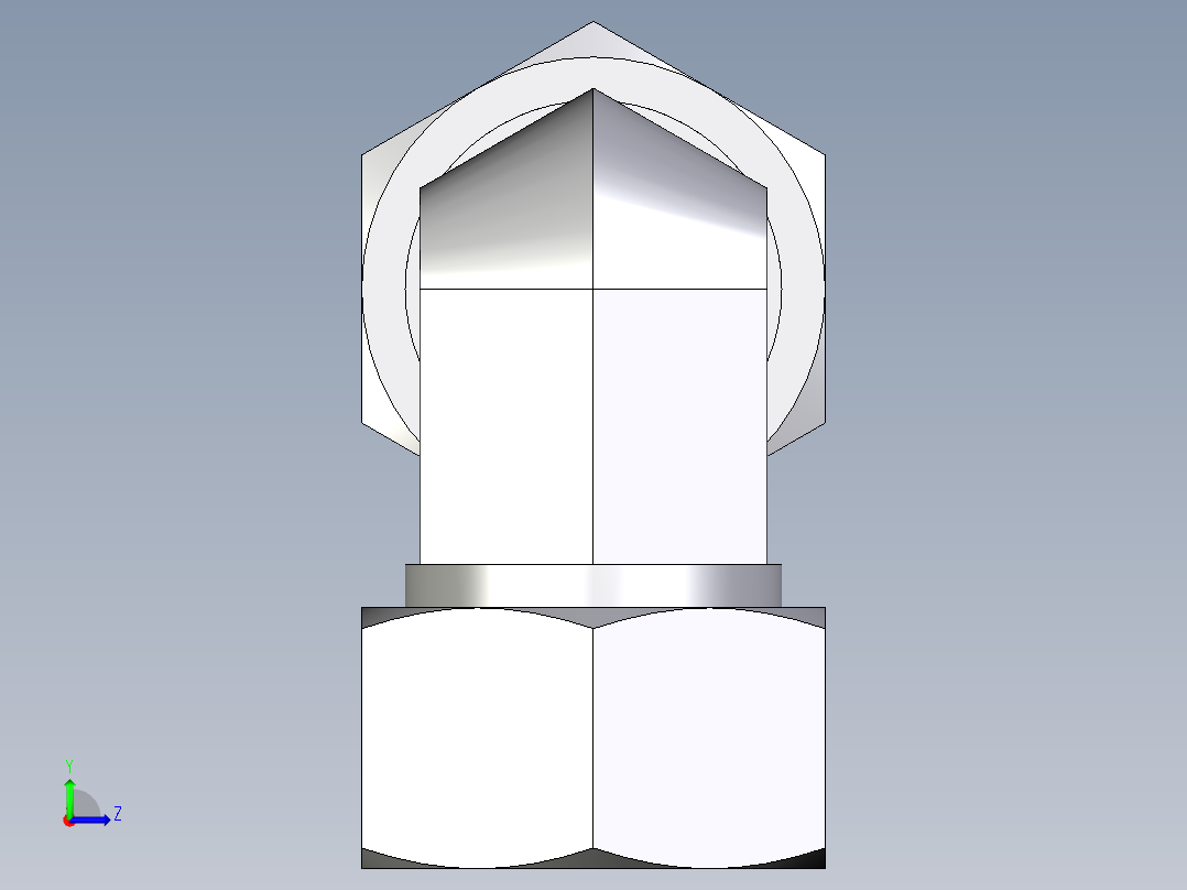 卡套式工业通用硬管接头EO_Union_elbow_W18ZL71左视图
