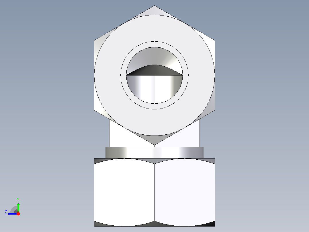卡套式工业通用硬管接头EO_Union_elbow_W18ZL71右视图
