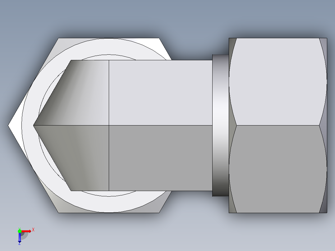 卡套式工业通用硬管接头EO_Union_elbow_W18ZL71俯视图