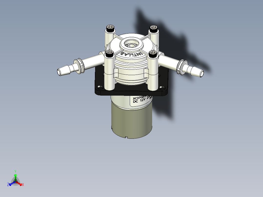 蠕动泵 DC 12V正等轴测图
