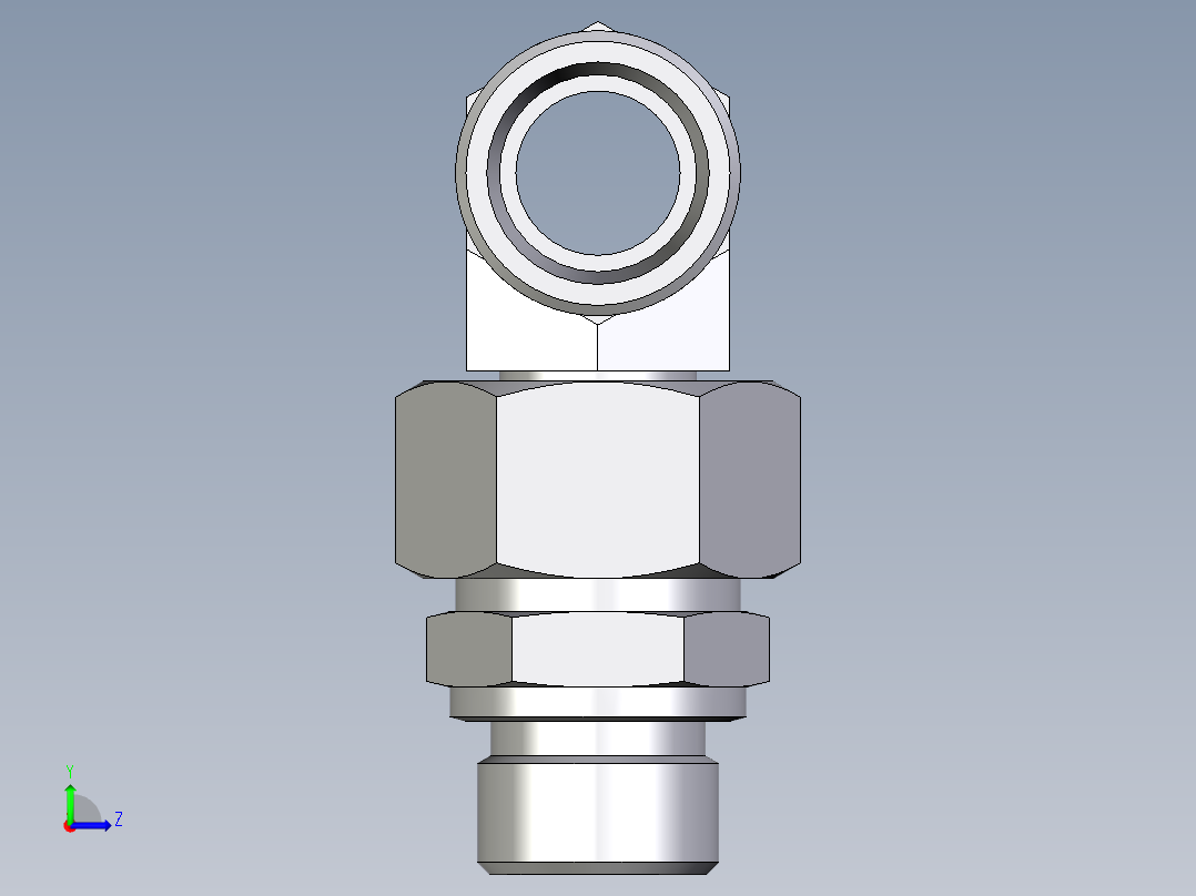 卡套式工业通用硬管接头EO_Assembled_adjustable_standpipe_branch_tee_EVT18LMOMD71左视图