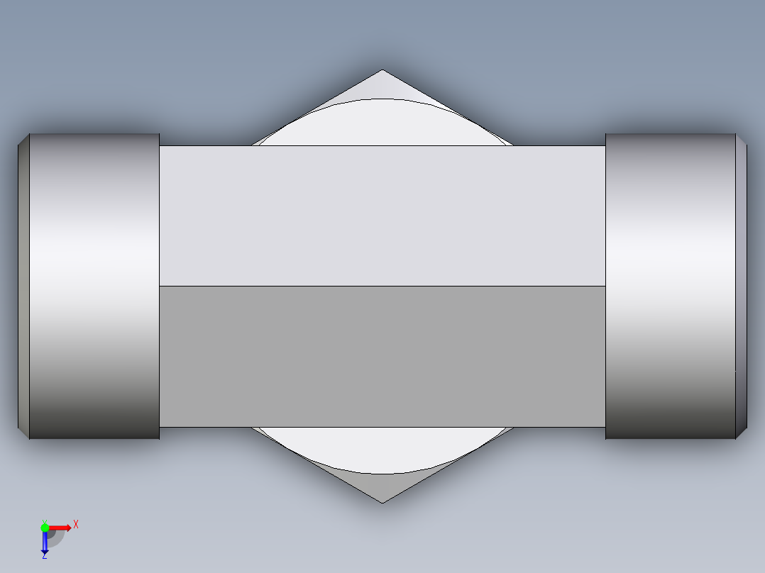 卡套式工业通用硬管接头EO_Assembled_adjustable_standpipe_branch_tee_EVT18LMOMD71俯视图