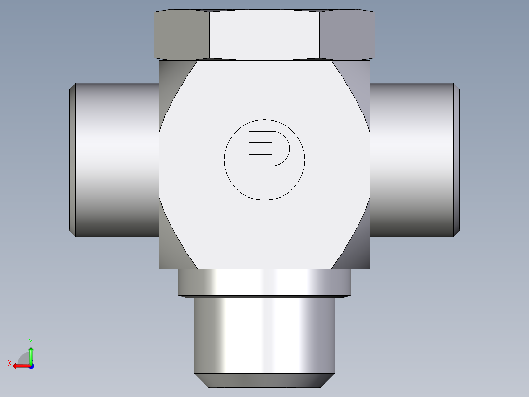卡套式工业通用硬管接头EO_High_pressure_banjo_tee_TH16SMOMDCF后视图