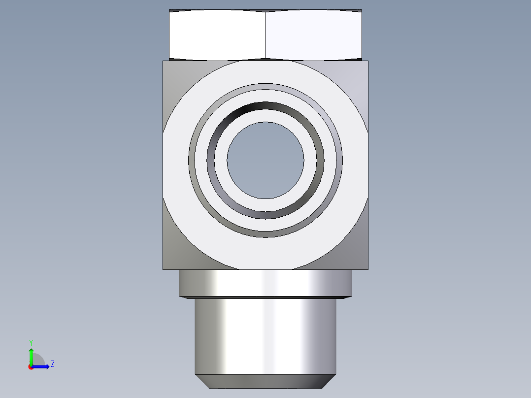 卡套式工业通用硬管接头EO_High_pressure_banjo_tee_TH16SMOMDCF左视图