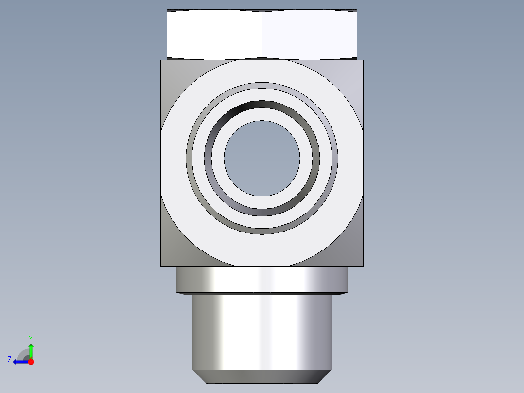 卡套式工业通用硬管接头EO_High_pressure_banjo_tee_TH16SMOMDCF右视图