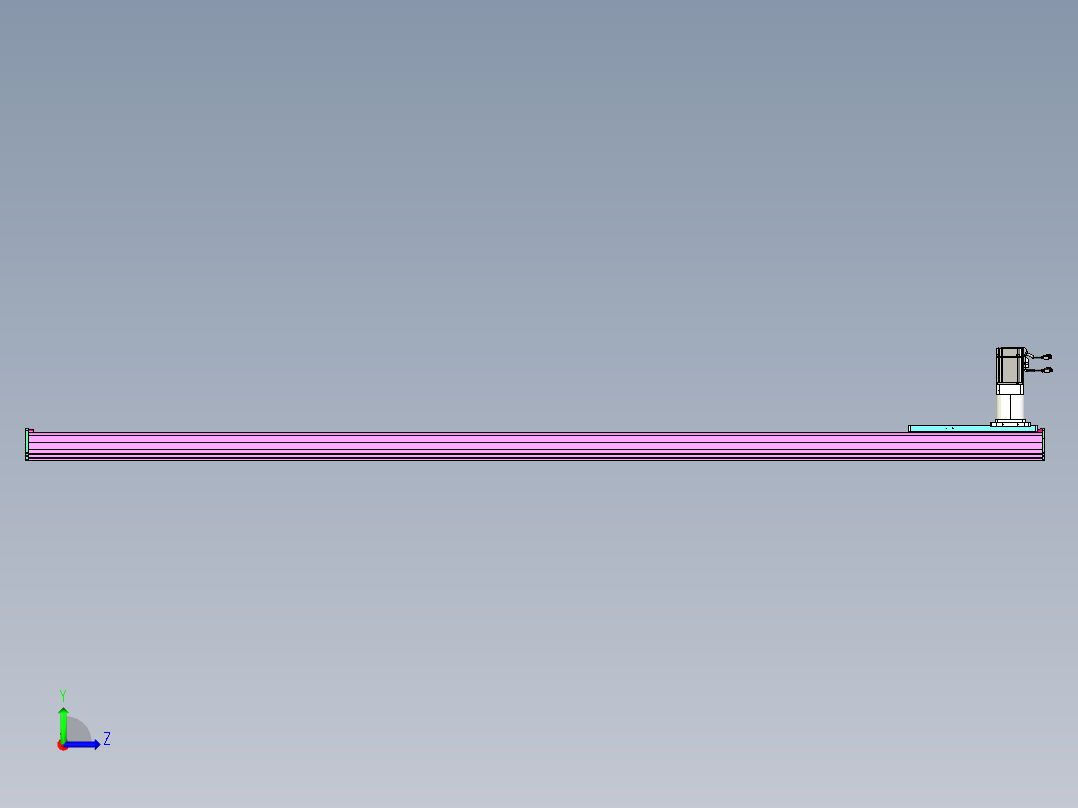 东锦齿条传动DH210G-L167-S2600-BU-减速机+P750W左视图