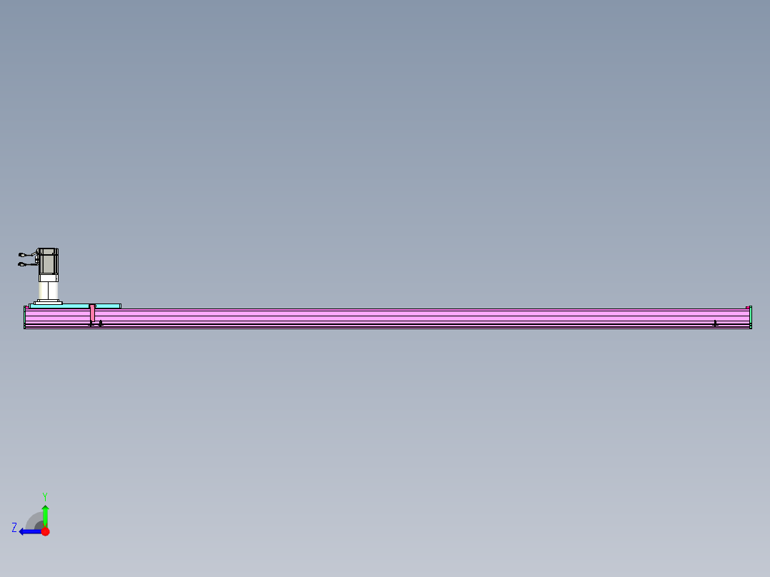 东锦齿条传动DH210G-L167-S2600-BU-减速机+P750W右视图