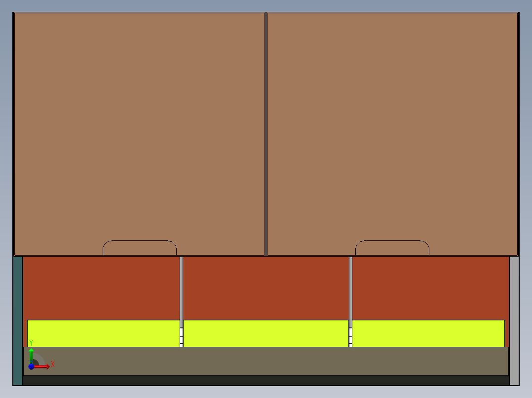 先进先出吊柜右视图