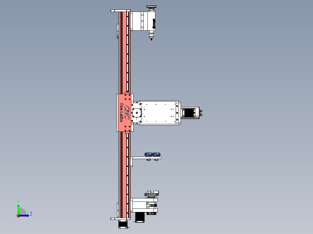 CNC CUE立式机床step格式左视图