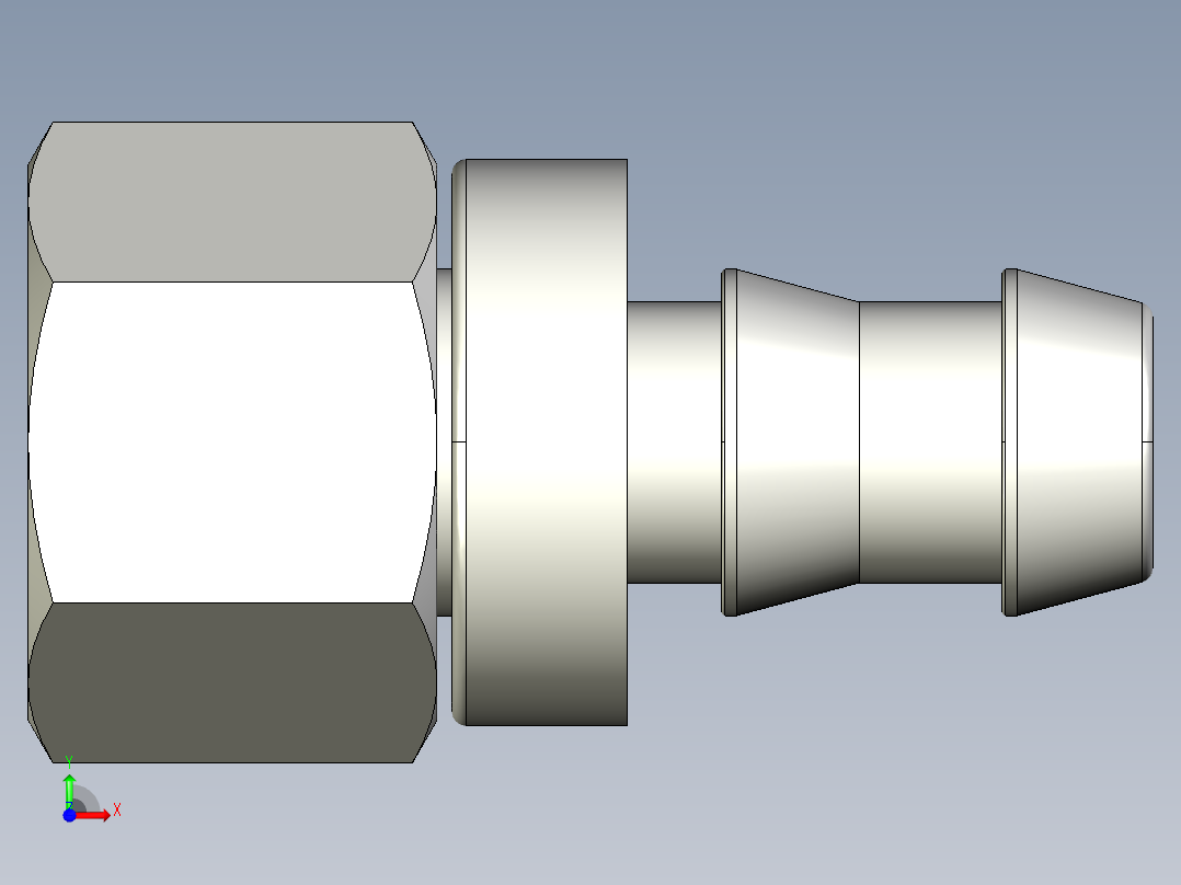 软管与硬管连接用工业通用接头0132_10_60前视图