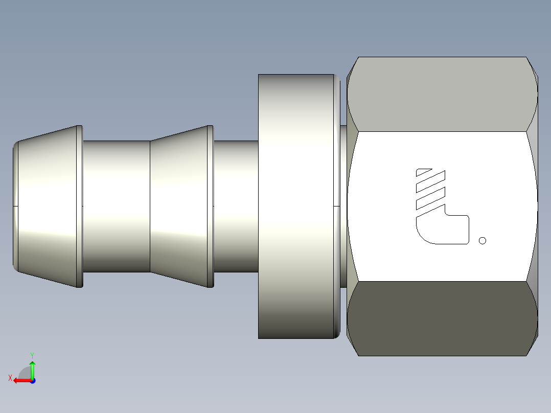 软管与硬管连接用工业通用接头0132_10_60后视图