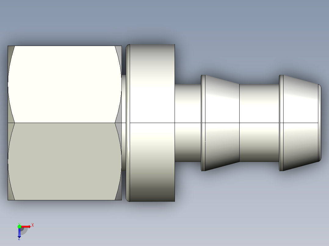 软管与硬管连接用工业通用接头0132_10_60俯视图