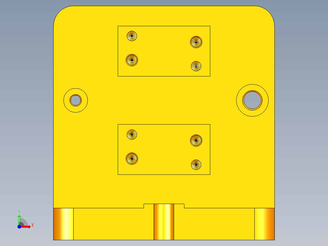 支座钻孔夹具（CAD图+UG三维）前视图