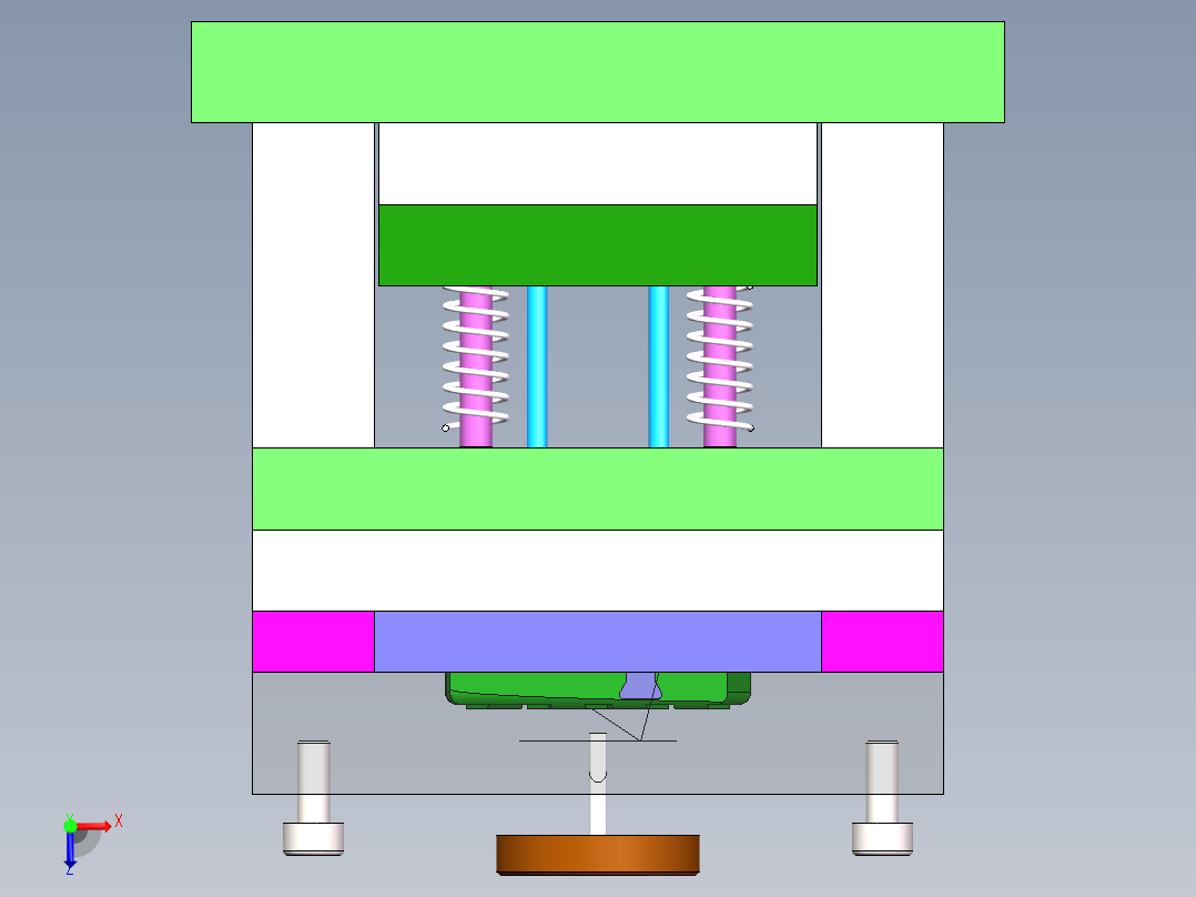 Q430-线路板外壳注塑模具设计【三维SolidWorks】俯视图