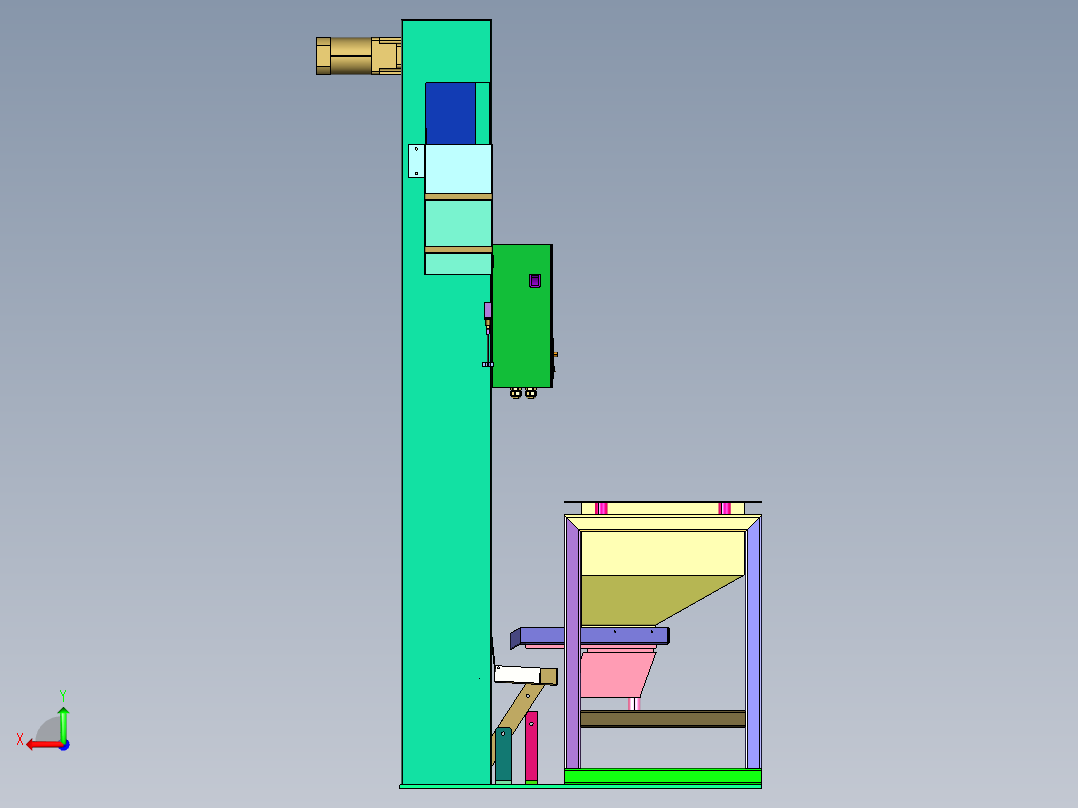 往复提升式螺丝排列机后视图