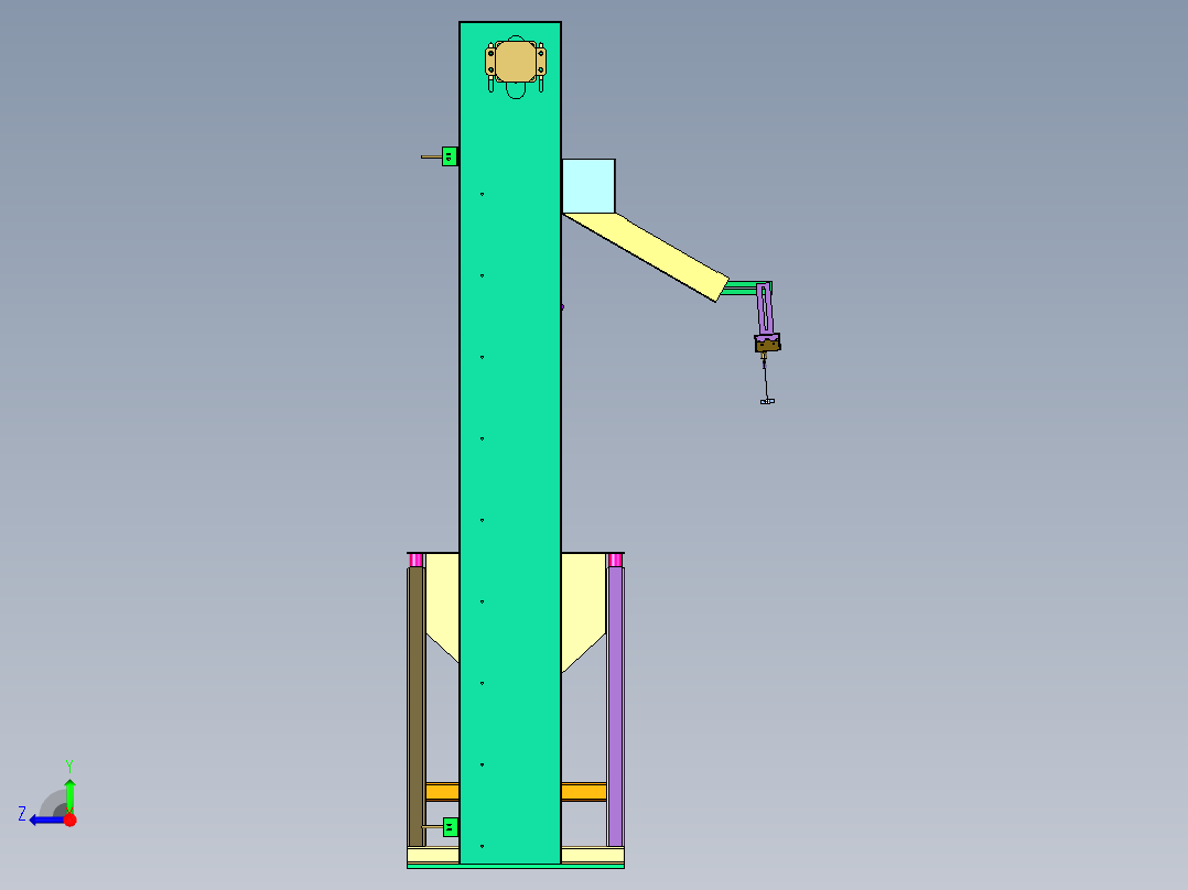 往复提升式螺丝排列机右视图