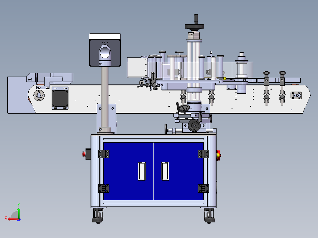 T21100全自动立式圆瓶侧贴标机后视图