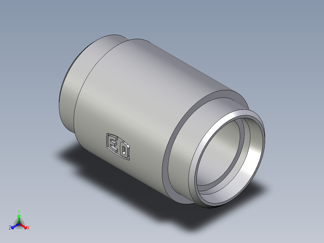 卡套式工业通用硬管接头EO_Weld_bulkhead_fitting_ESV42LX正等轴测图