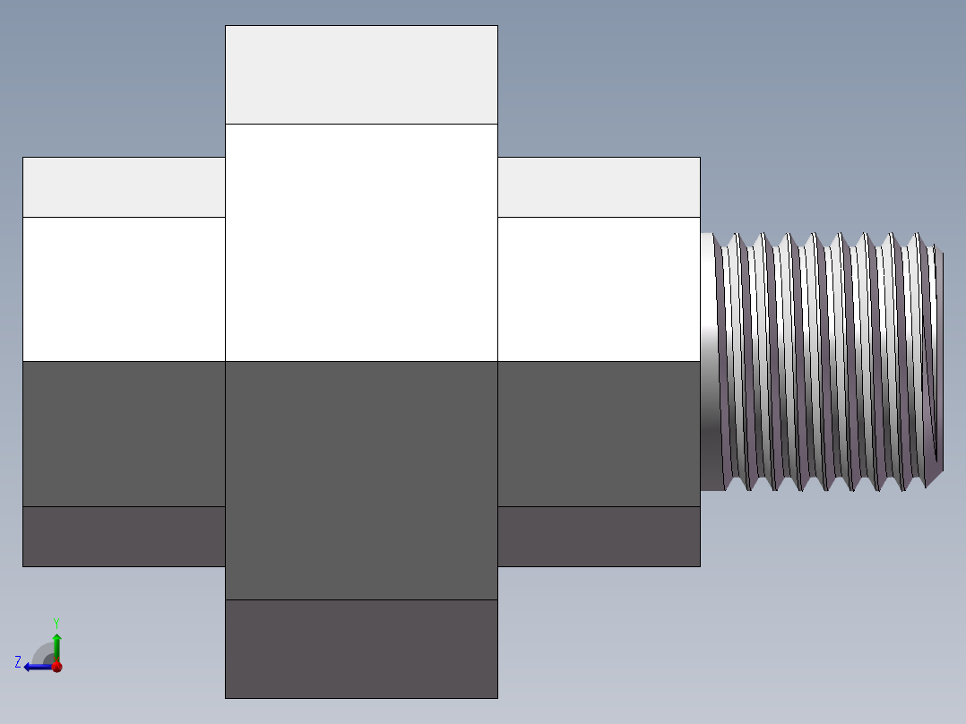 活接-等径内外丝直通 DN8右视图