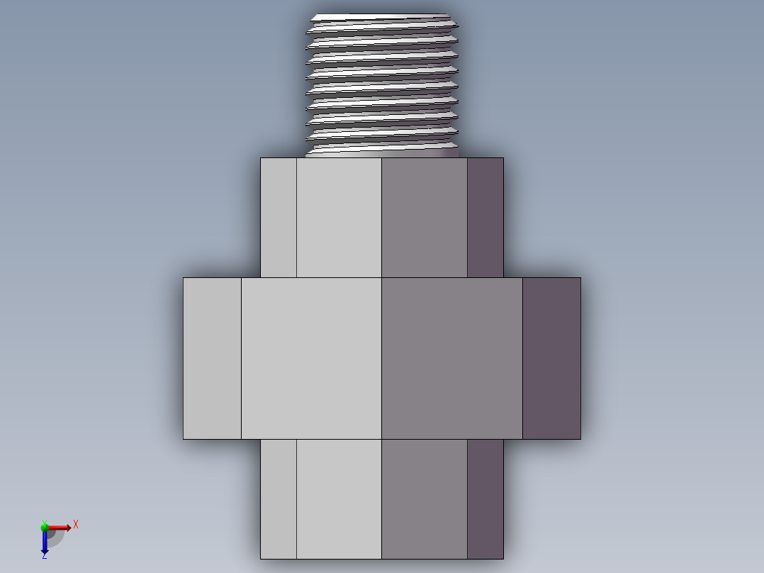 活接-等径内外丝直通 DN8俯视图