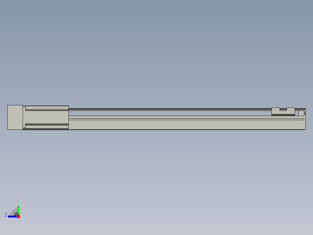 直线模组LHA6-S600-L-200W(16丝杆)设计图纸右视图