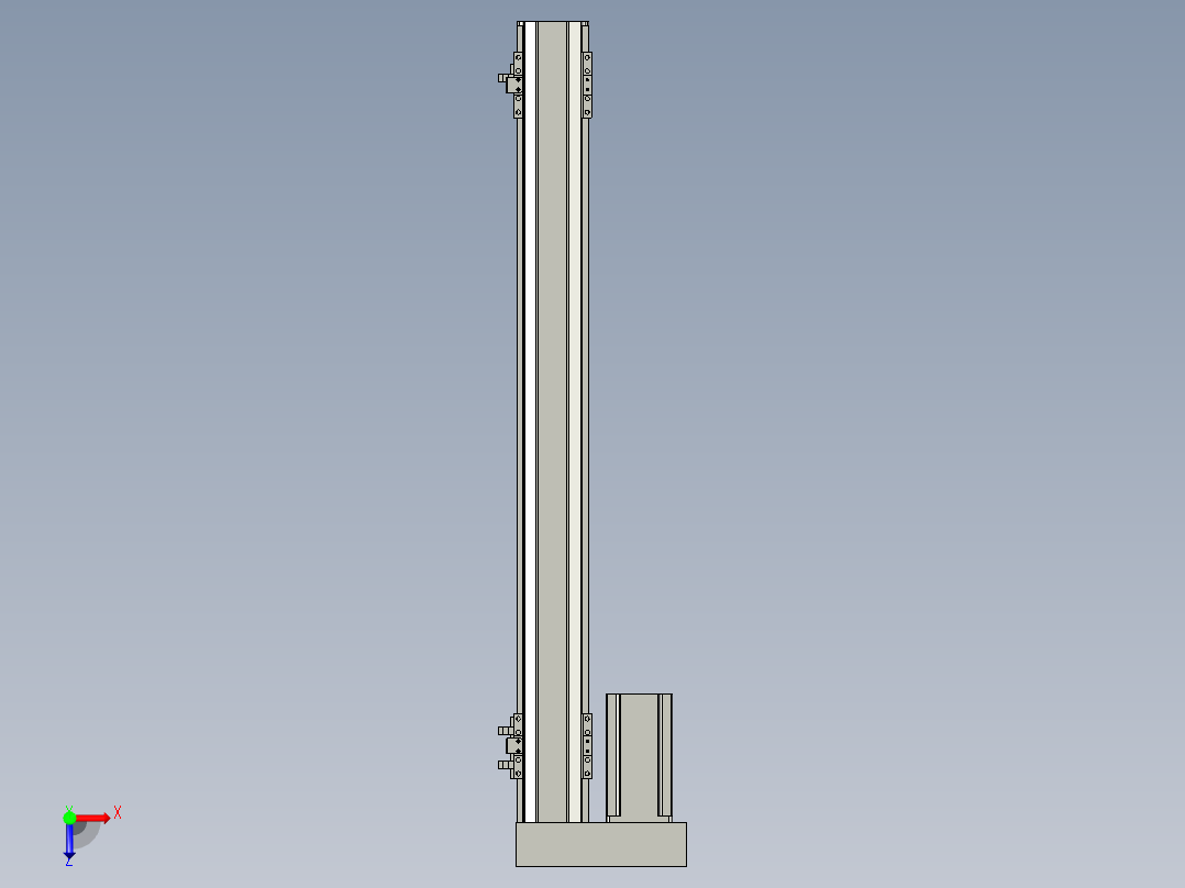 直线模组LHA6-S600-L-200W(16丝杆)设计图纸俯视图
