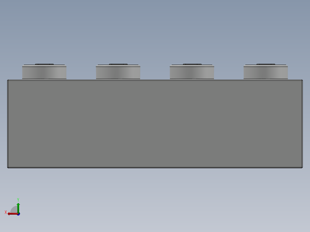 乐高套装 4421基本积木-301001 White Brick 1 x 4.SLDPRT后视图