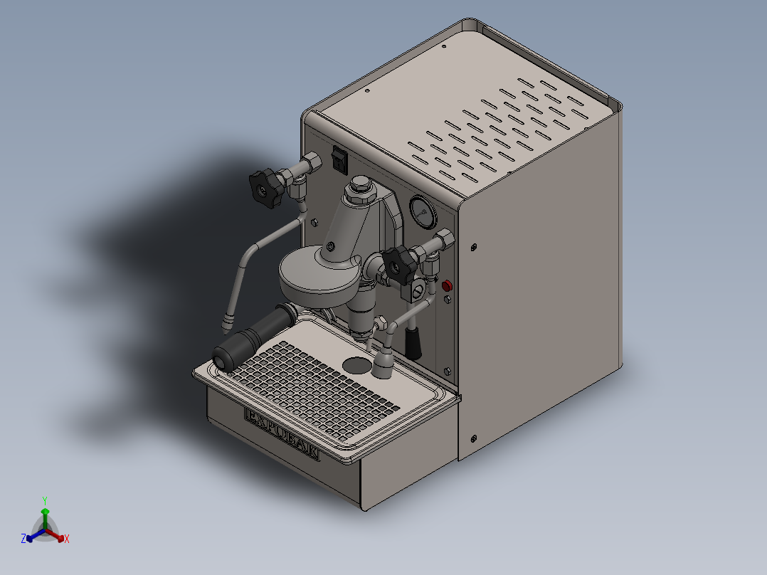 浓缩咖啡机sw20可编辑正等轴测图