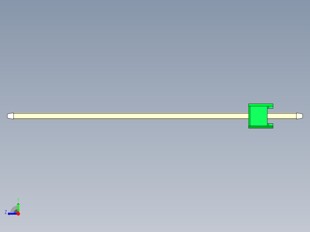 彩色公头100mil（2.54mm）系列-DS1021_green_1x11p_100mil_Type43_rev1.0右视图