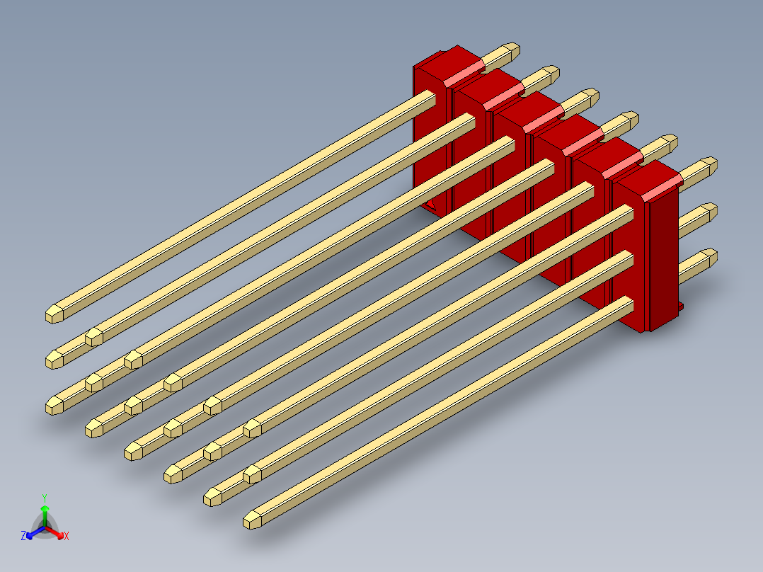 彩色公头100mil（2.54mm）系列-DS1021_red_3x06p_100mil_Type43_rev1.0