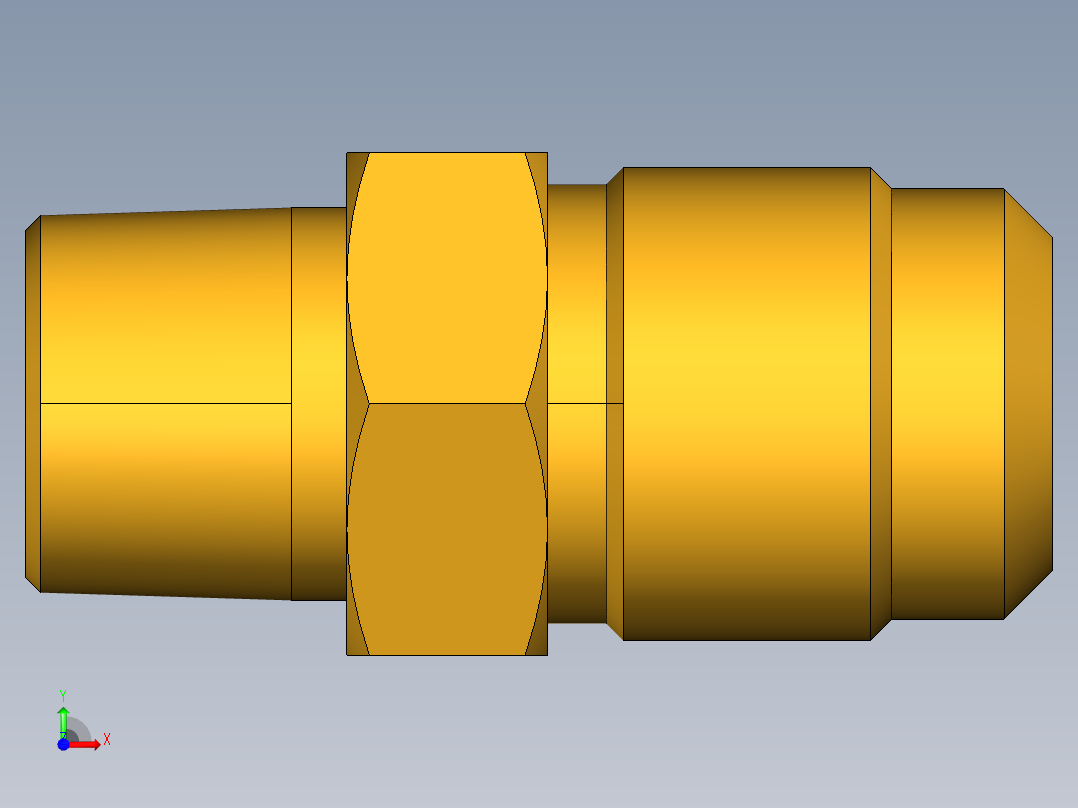 扩口式工业通用硬管接头Male Connector 48F-10-6前视图