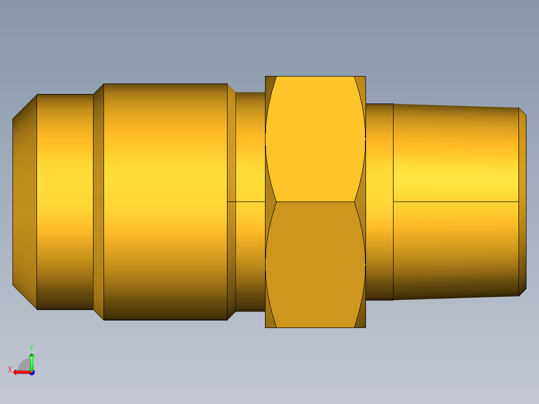 扩口式工业通用硬管接头Male Connector 48F-10-6后视图