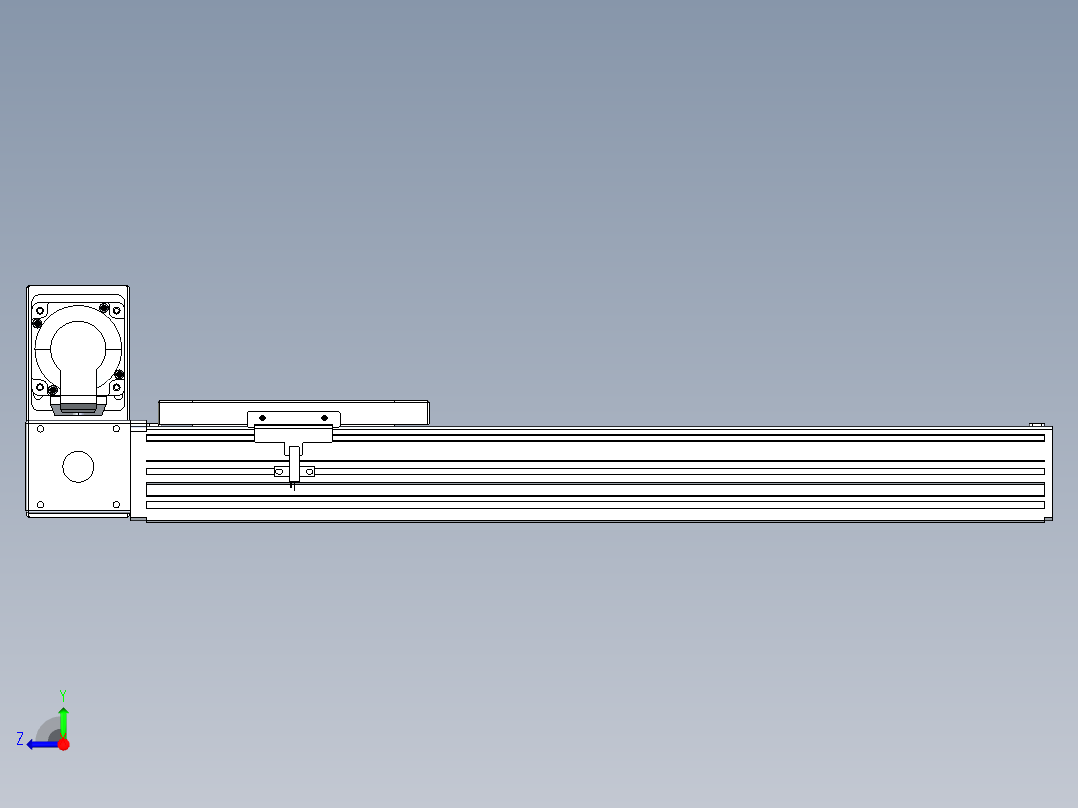 同步带全封闭直线模组TPA-HCB-120D-90-L350-LU-Y-P40-N3右视图