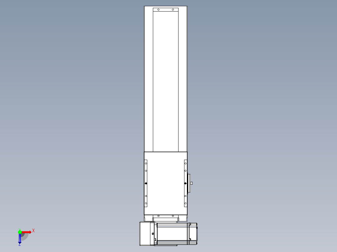 同步带全封闭直线模组TPA-HCB-120D-90-L350-LU-Y-P40-N3俯视图