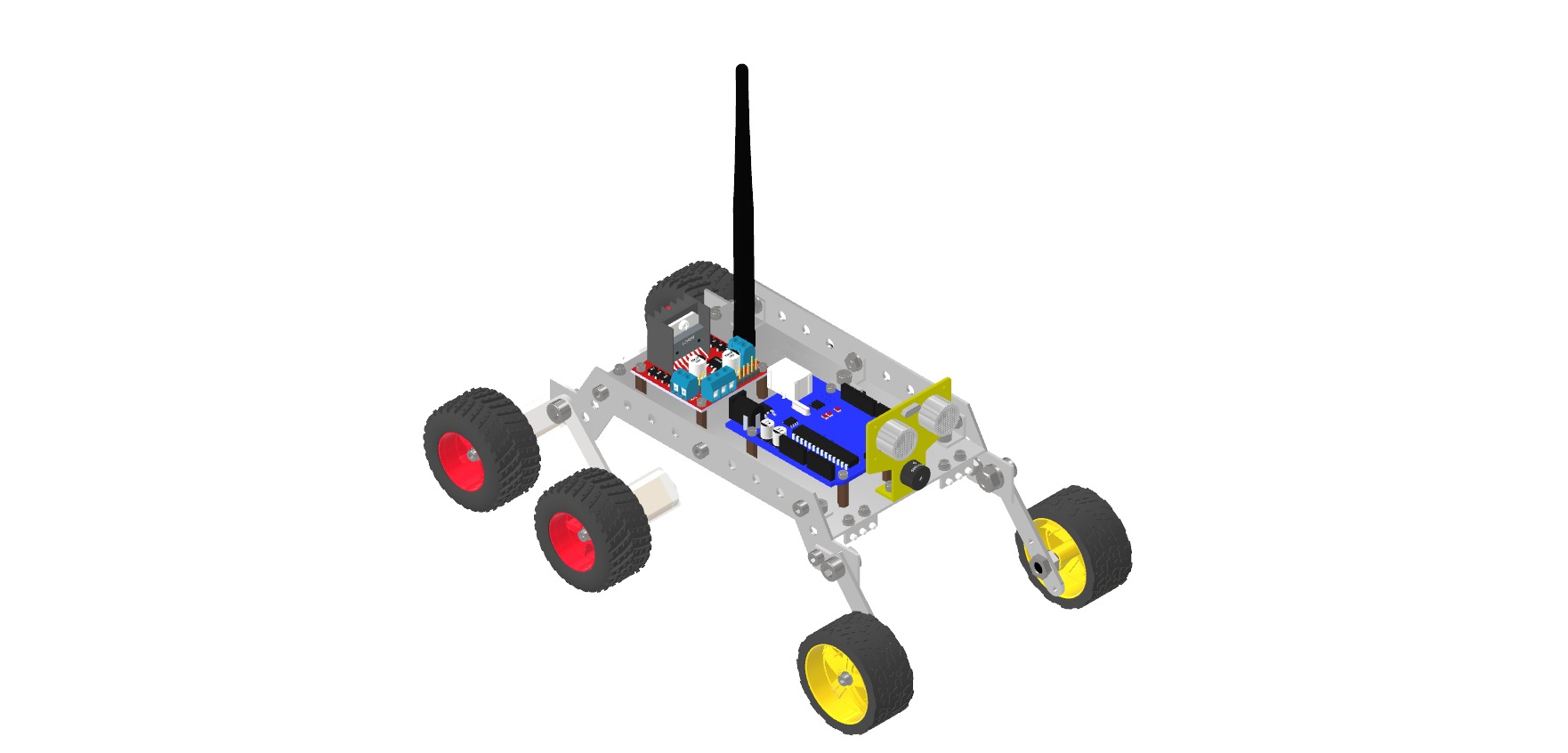 带Arduino和蓝牙模块的六轮小车