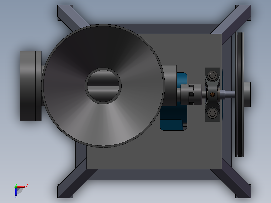 小型对辊面粉研磨机结构设计俯视图