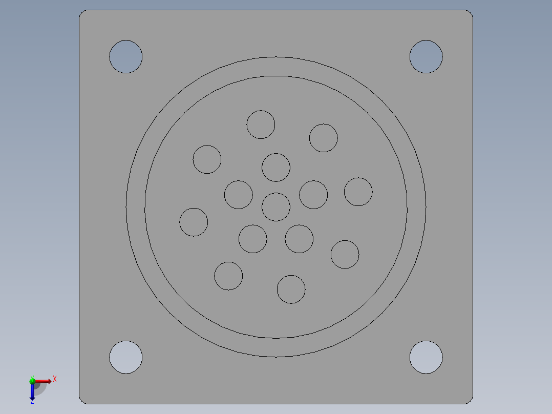 WS32串口公接头（19针）俯视图